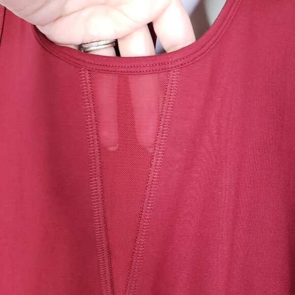 Zyia Active Effortless Tank Top‎ Racerback XL Cranberry Mesh Details - Picture 4 of 8